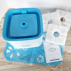 Veken Cube Flower Pet Fountain 84oz/2.5L New Automatic Cat Dog Water Dispenser